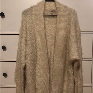 Fuzy cream colored cardigan
